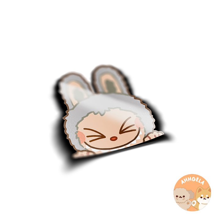 Labubu Peeking Anime Stickers