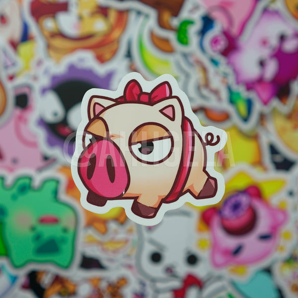 Ribbon Pig Mini Sticker