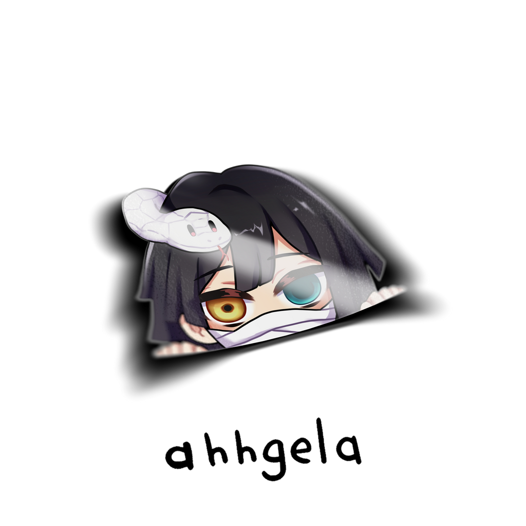demon slayer anime peeking sticker car decal