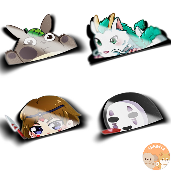 Ghibli Friends Peeking Anime Stickers
