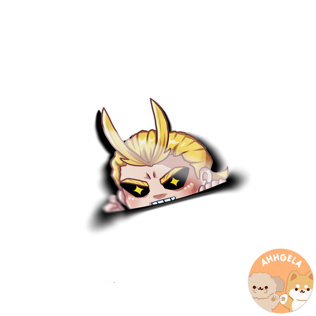 Pumped Up Peeking Anime Sticker