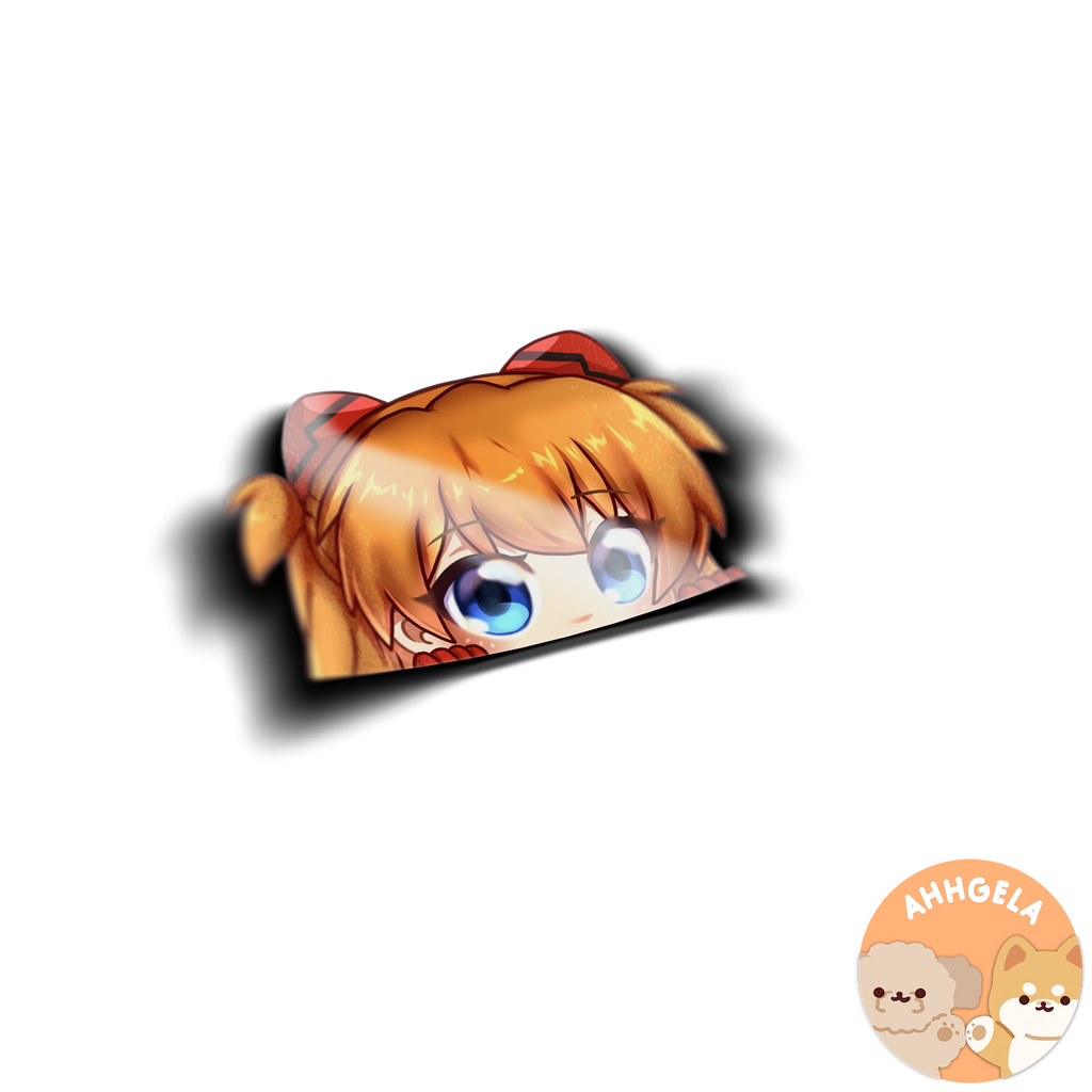 Asuka Peeking Anime Sticker