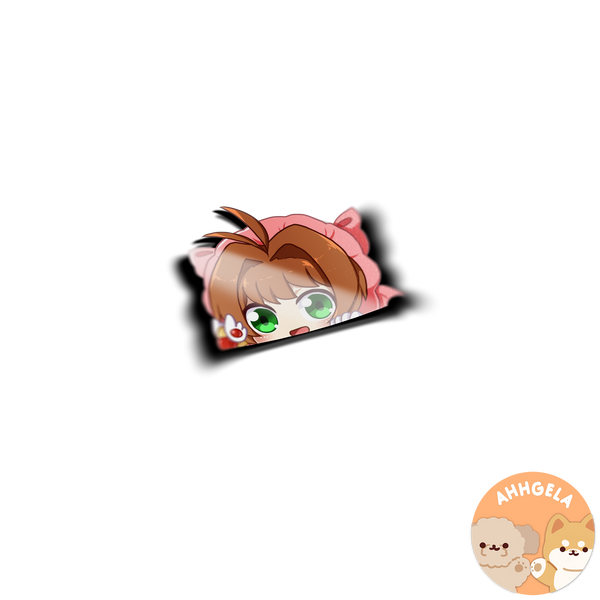 Magical Girl Peeking Anime Sticker