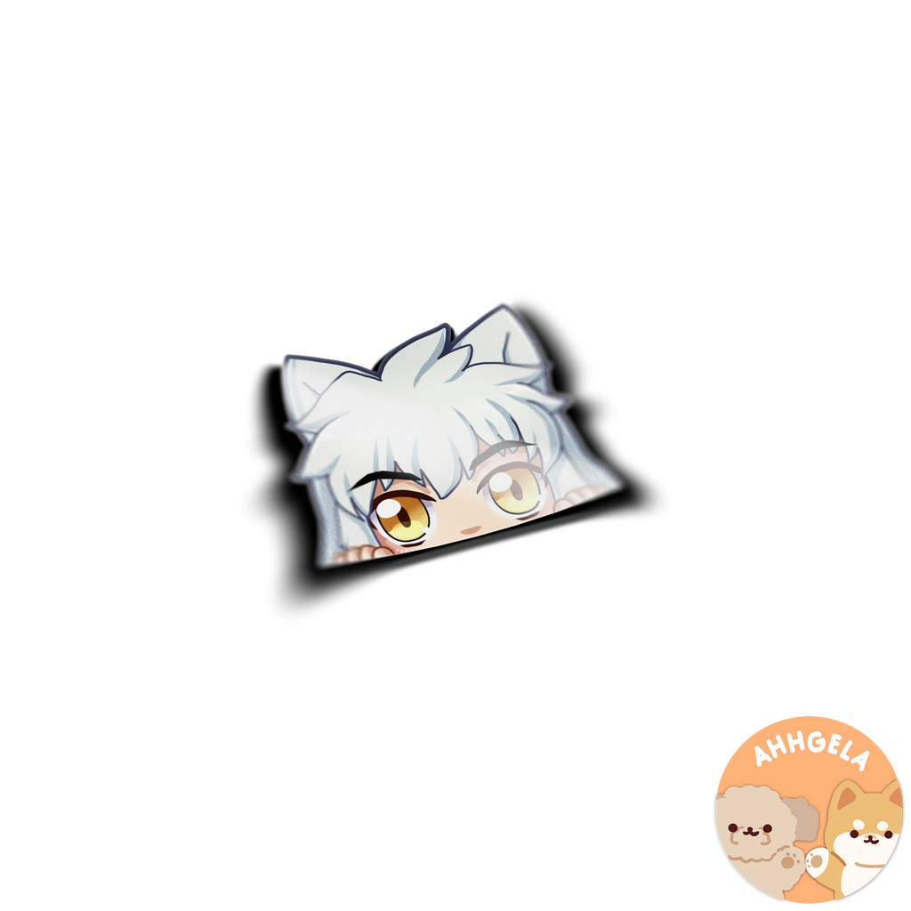 Dog Demon Peeking Anime Sticker