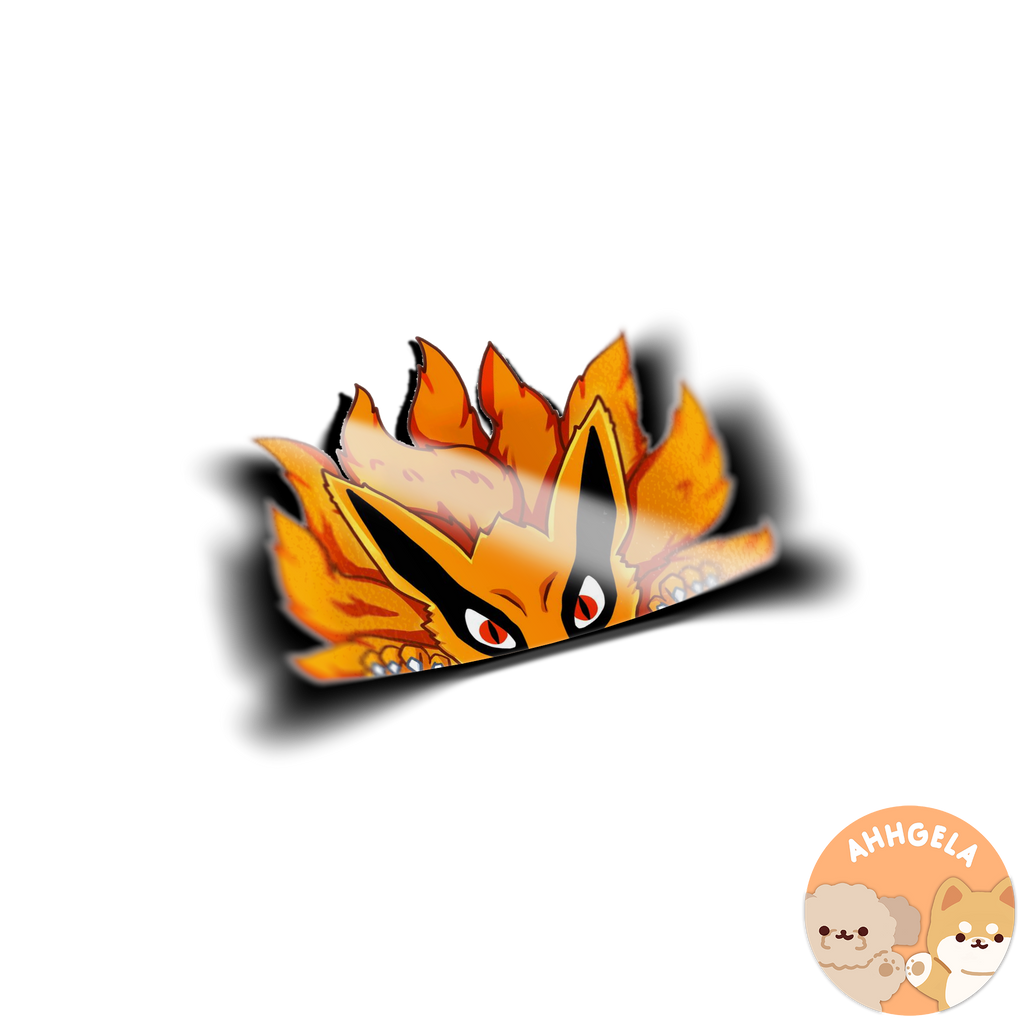 Fox Demon Peeking Anime Sticker