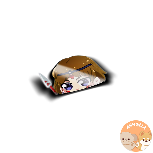 Princess Mononoke Peeking Anime Sticker