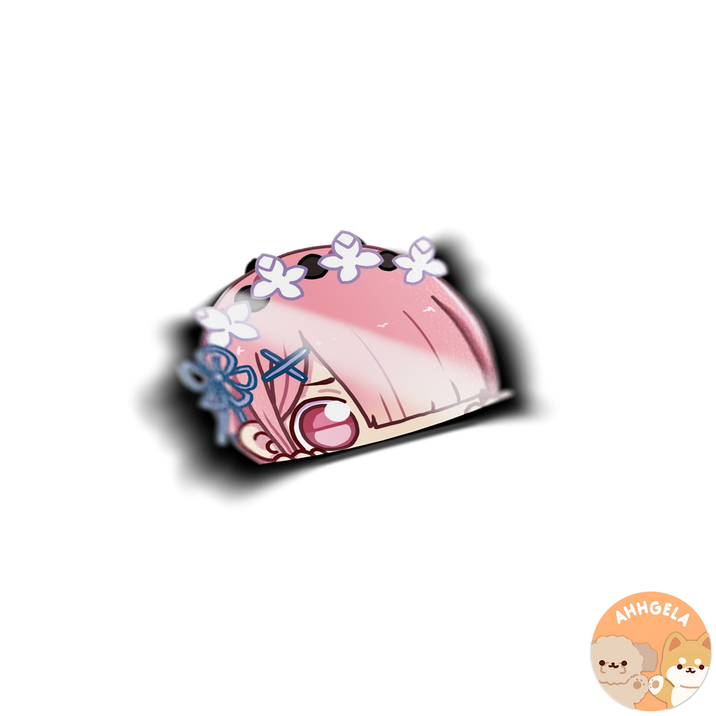 Ram Peeking Anime Sticker