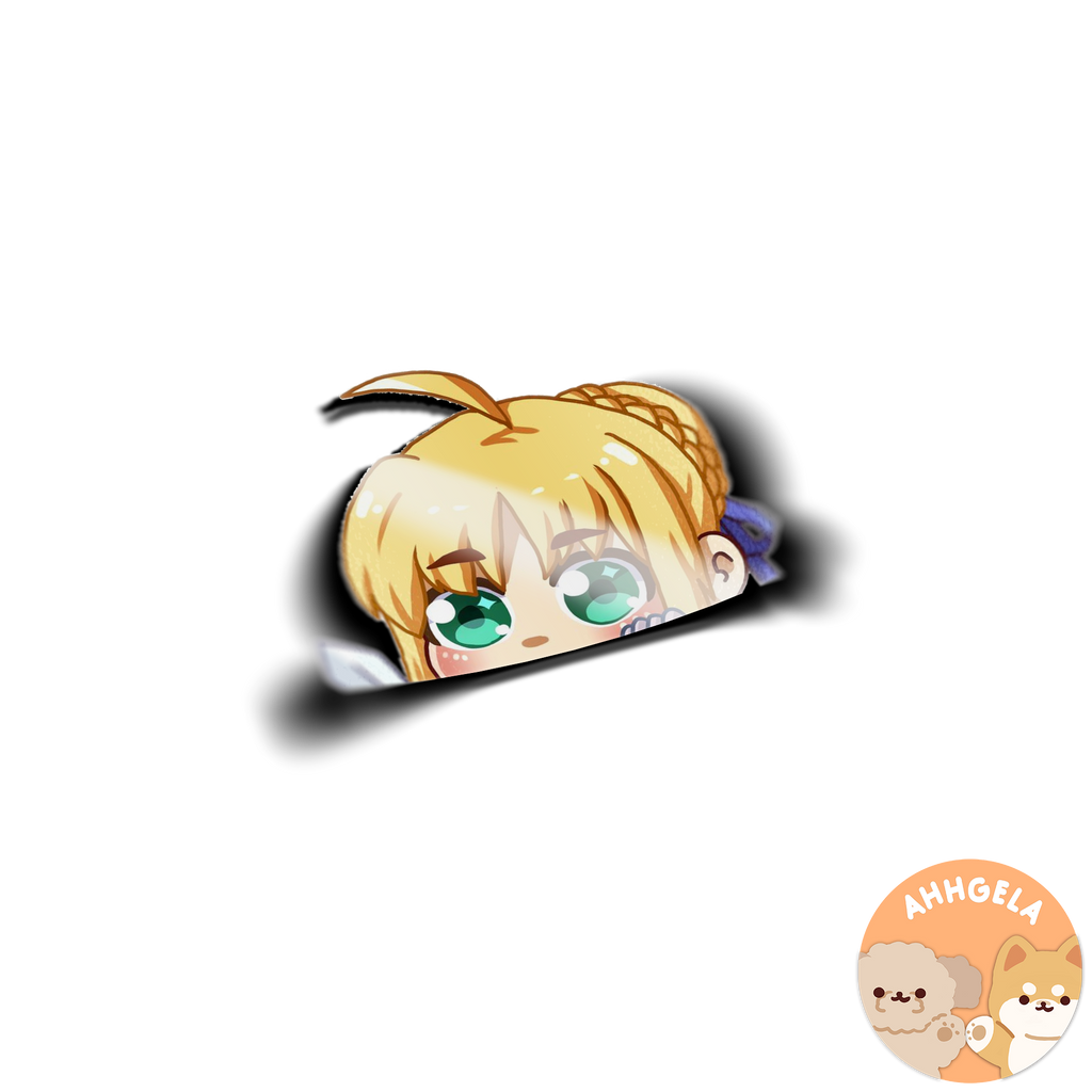 Saber Peeking Anime Sticker