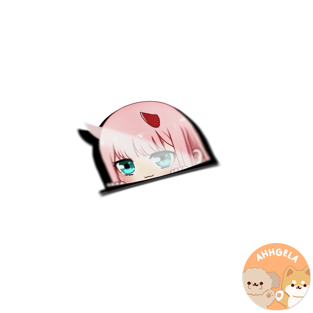 Zero Two Peeking Anime Sticker