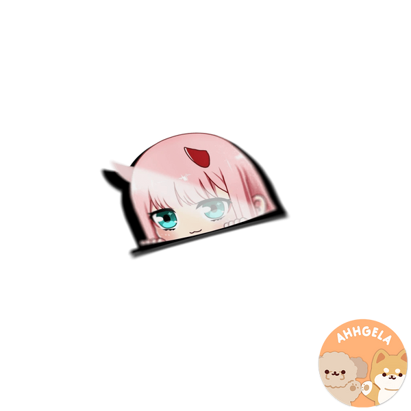 Zero Two Peeking Anime Sticker