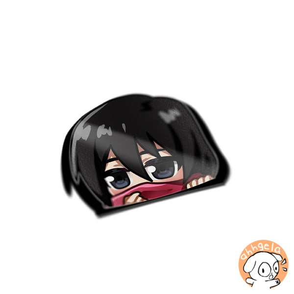 Mikasa Peeking Anime Sticker