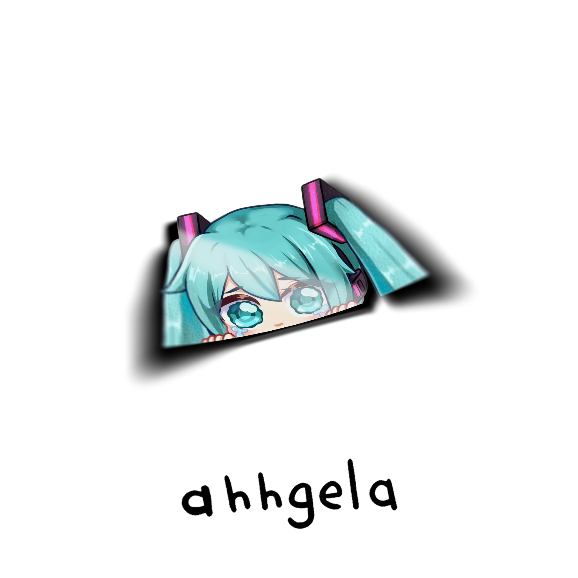 Crying Miku Peeking Anime Sticker – ahhgela